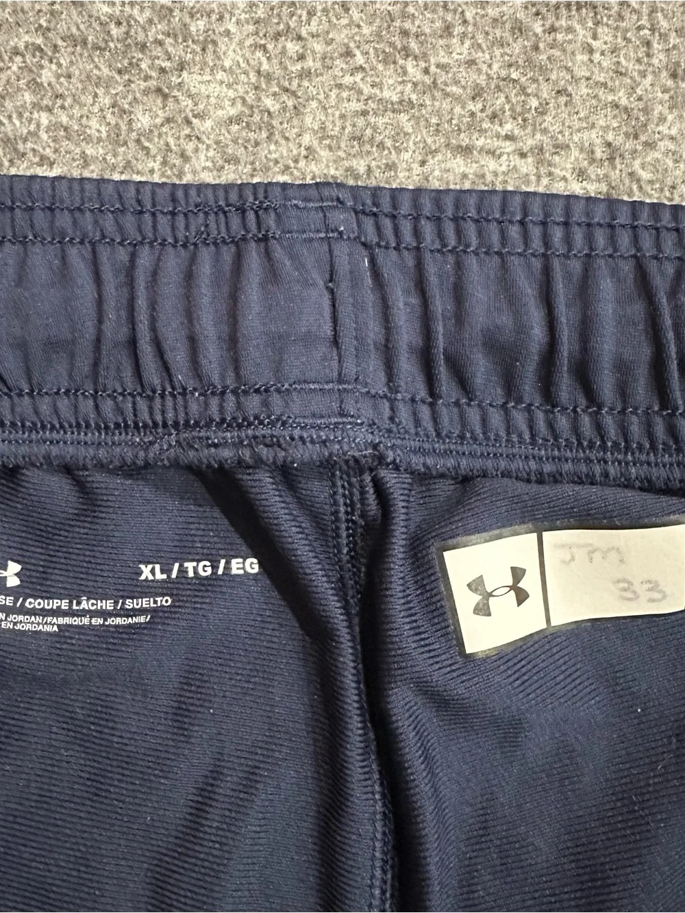 Under Armour Men's XL Navy White Loose Track Pants Ankle Zip Athletic Warm Up